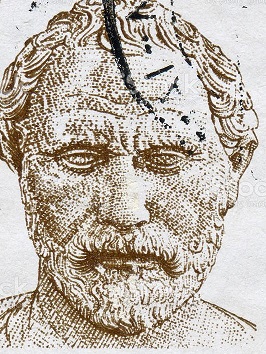 Cancelled Stamp From Greece Featuring Demosthenes Who Was A Prominent Ancient Greek Statesman And Orator.